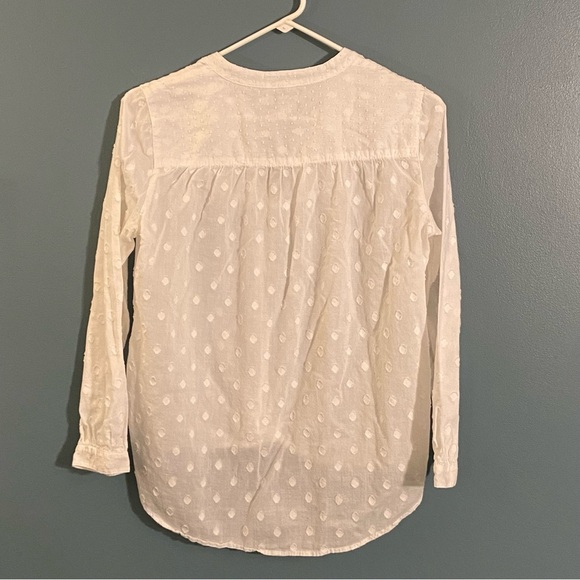 J.CREW WOMEN'S‎ WHITE LONG SLEEVE TIE-FRONT BUTTON-UP SHIRT TOP 4 - Picture 2 of 6